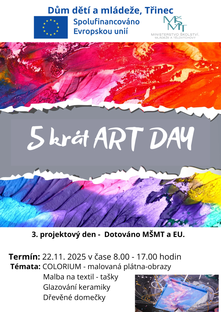 3.projektový den ART DAY-Colorium, malba na textil, dřevo